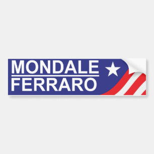1984 Mondale Ferraro Campaign Bumper Sticker
