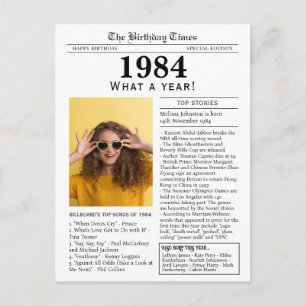 1984 Newspaper Birthday postcard