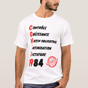 1984 Orwell Covid WHO validated vertical list T-Shirt