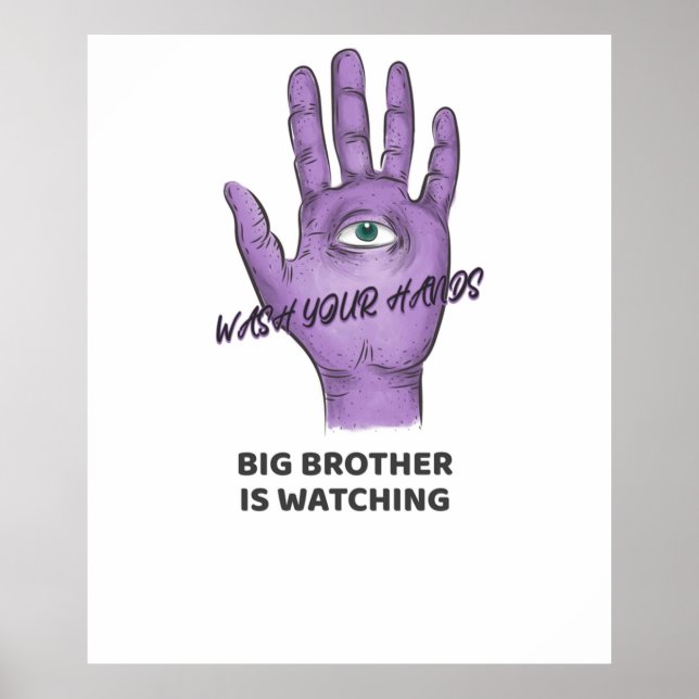 1984 Orwellian Big Brother Is Watching You Wash yo Poster (Front)