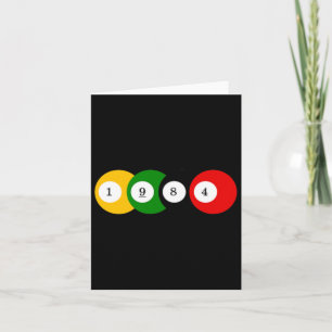 1984 Pool Ball Billiards Vintage Colour Year Desig Card
