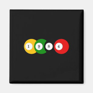 1984 Pool Ball Billiards Vintage Colour Year Desig Magnet