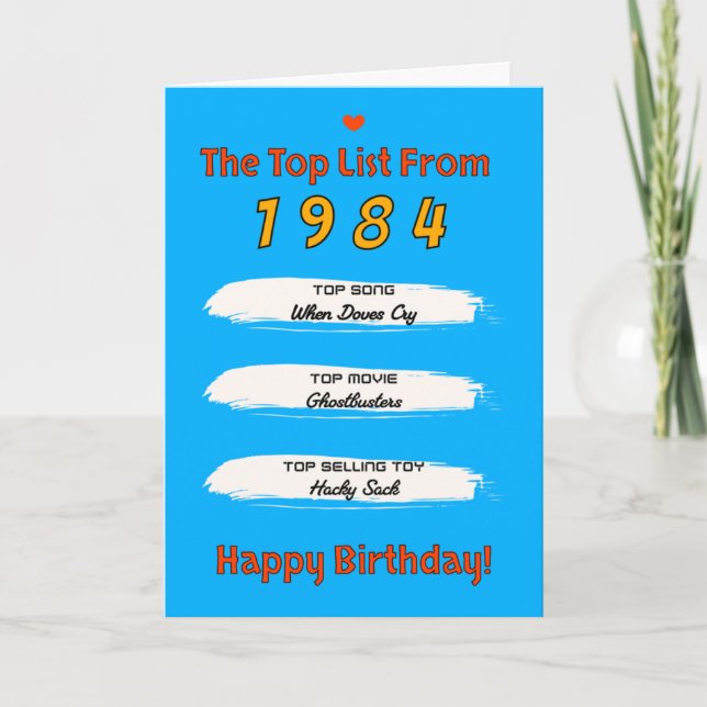 1984 Top List Birthday Card (Front)