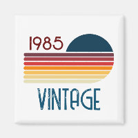 1985 40th Birthday Retro Rainbow Stripe Sun