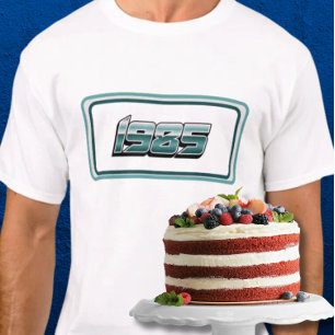 1985 Retro Stripe Teal T-Shirt