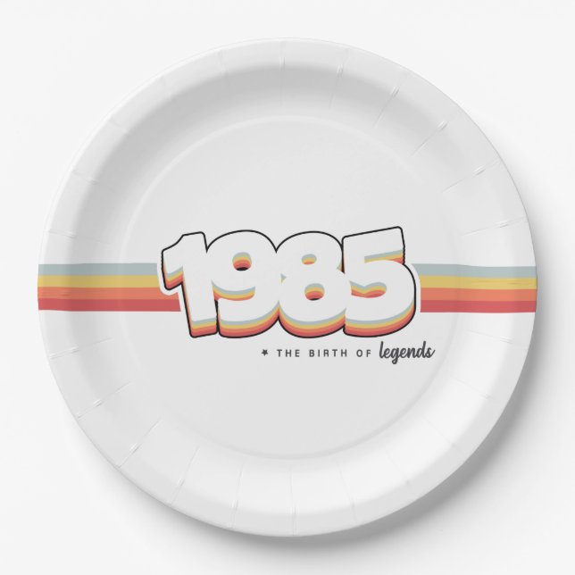 1985 The birth of legends Paper Plate (Front)