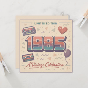 1985 Vintage Birthday Flat Card – Retro 80s Limite
