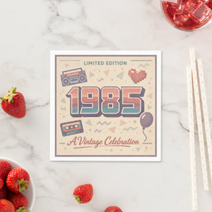 1985 Vintage Birthday – Retro 80s Limited Edition Napkin