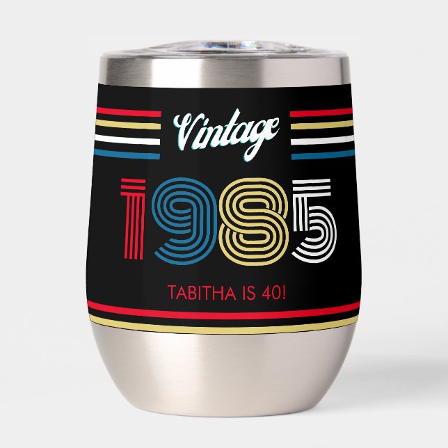 1985 Vintage Retro Stripe Primary Colours (Front)