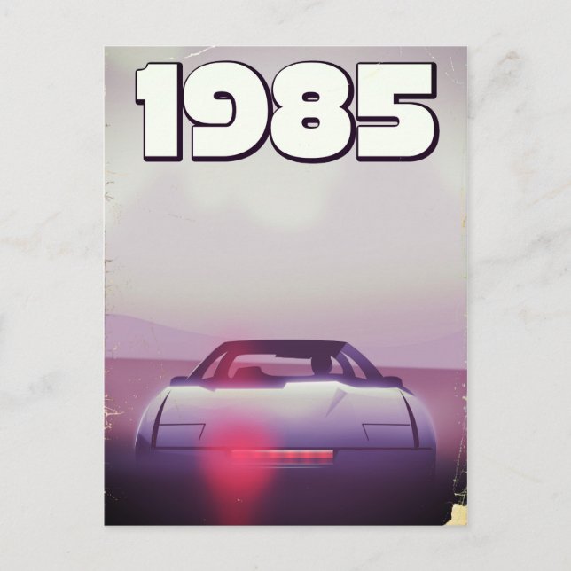 1985 vintage supercar poster postcard (Front)