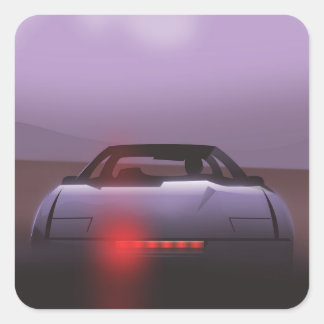 1985 vintage supercar poster square sticker