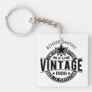 1986 40th Birthday Vintage Aged to perfection Key Ring