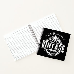 1986 40th Birthday Vintage Aged to perfection Notebook