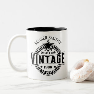 1986 40th Birthday Vintage Aged to perfection Two-Tone Coffee Mug