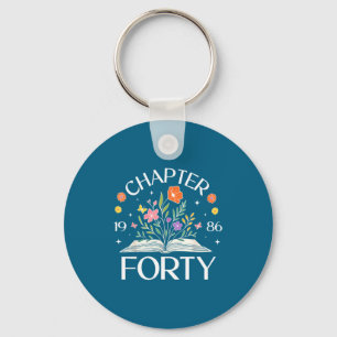 1986 Chapter Forty 40th Birthday Wildflower Book 4 Key Ring