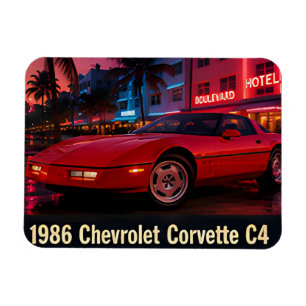 1986 Chevrolet Corvette C4 Miami 1980s Retro Ameri Magnet