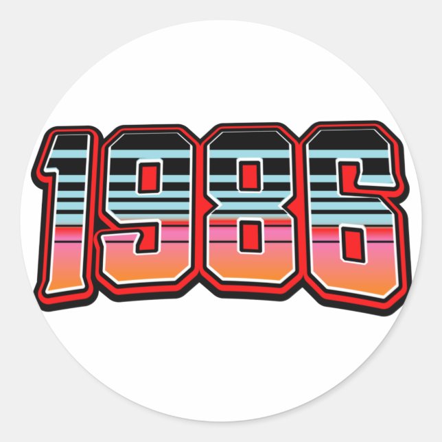 1986 CLASSIC ROUND STICKER (Front)