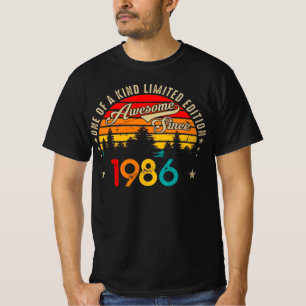 1986 Retro Sunset Vintage Birthday T-Shirt
