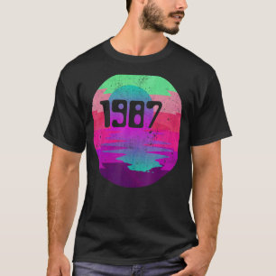 1987   35 Year Old Retro Disco 1987 35th Birthday T-Shirt