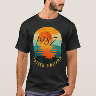 1987 35 Year Old Retro Sunset 1987 35th Birthday T-Shirt