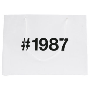 1987 Hashtag 38 Birthday Anniversary Large Gift Bag