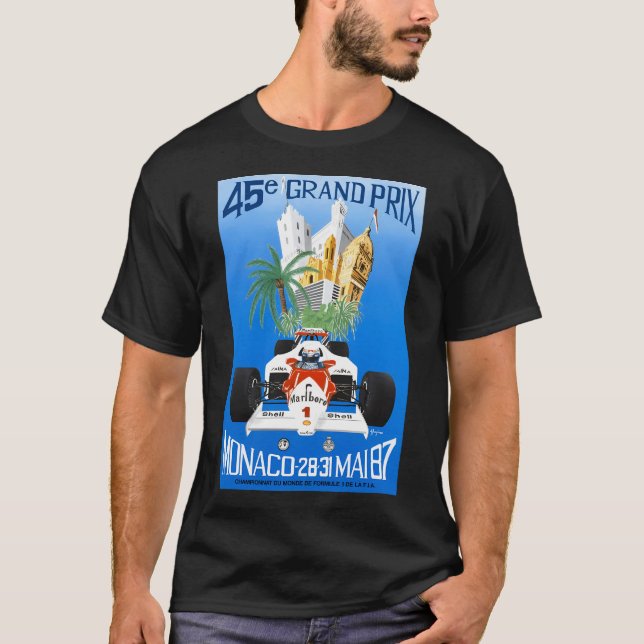 1987 Monaco Grand Prix Racing Poster T-Shirt (Front)