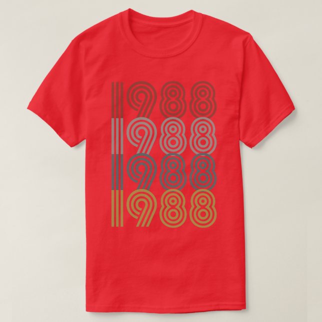 1988 Birth Year Retro Style T-Shirt (Design Front)