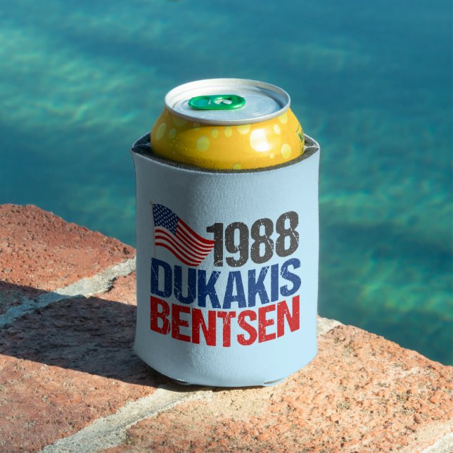 1988 Dukakis Bentsen Funny Retro Election Can Cooler (In Situ Pool)