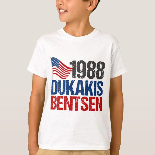 1988 Dukakis Bentsen Vintage Election Kids T-Shirt (Front)