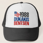 1988 Dukakis Bentsen Vintage Election Trucker Hat<br><div class="desc">A cool retro political gift for someone who remembers the democrat duo Michael Dukakis and Lloyd Bentsen. I miss 80s elections.</div>