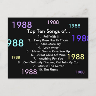 1988 Songs Postcard