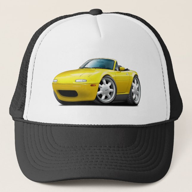 1990-98 Miata Yellow Car Trucker Hat (Front)