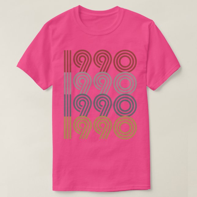 1990 Birth Year Retro Style T-Shirt (Design Front)