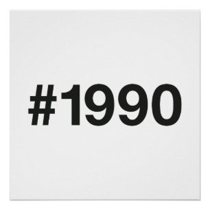 1990 Hashtag 35 Birthday Anniversary Poster