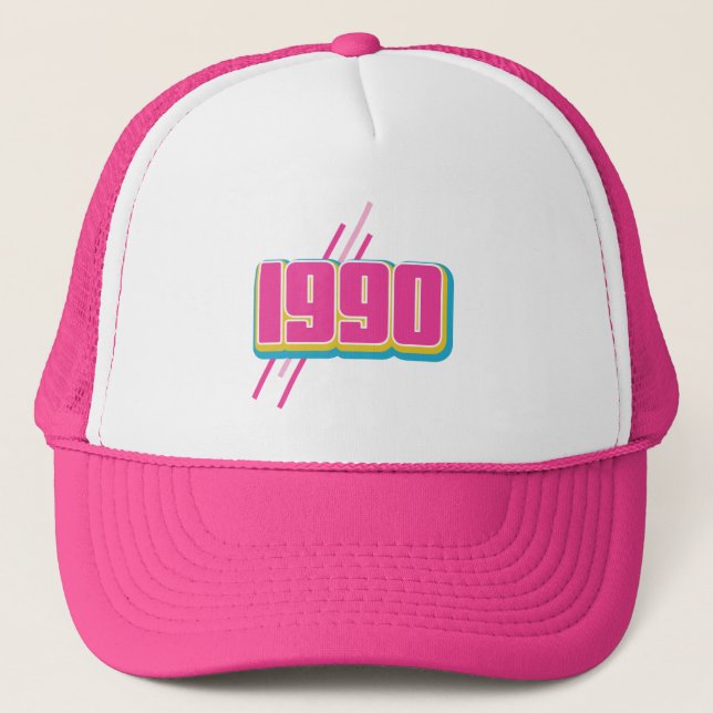 1990 vintage text trucker hat (Front)