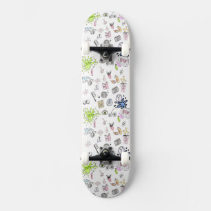 1990s Cartoon comedy nostalgia pattern skateboard