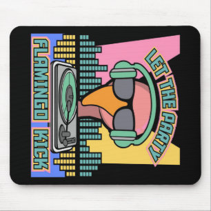 1990's Let The Party Flamingo Kick Animal Vintage Mouse Mat
