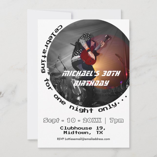 1990s Music 30th Photo Birthday Party Invitation (Front)