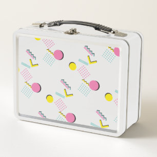 1990s Retro Memphis Pattern Metal Lunch Box