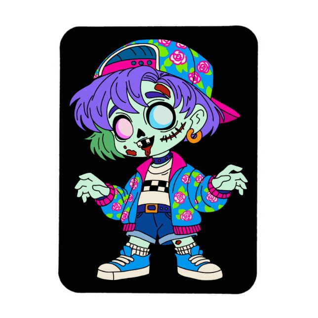 1990s Zombie Girl Magnet (Vertical)