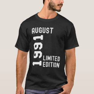 1991 August Happy Birthday Party T-Shirt