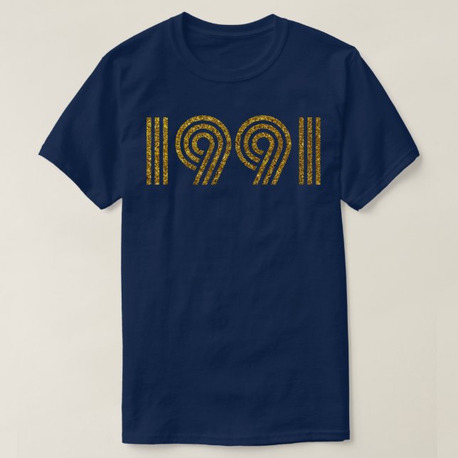 1991 Birth Year Glitter Effect T-Shirt (Design Front)