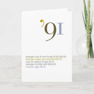 1991 Birthday Fun Facts Card