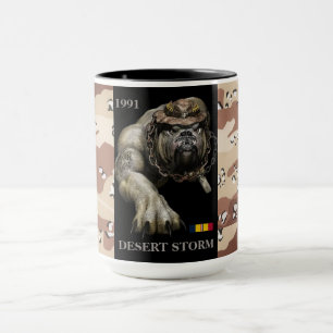 1991 DEVIL DOG COMBAT ACTION DESERT STORM MUG