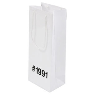 1991 Hashtag 34 Birthday Anniversary Wine Gift Bag