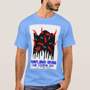 1991 Pamplona Spain Running of the Bulls T-Shirt