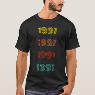 1991 Retro Year Typography T-Shirt