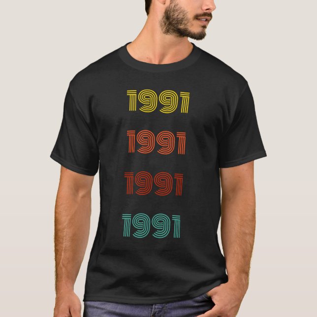 1991 Retro Year Typography T-Shirt (Front)