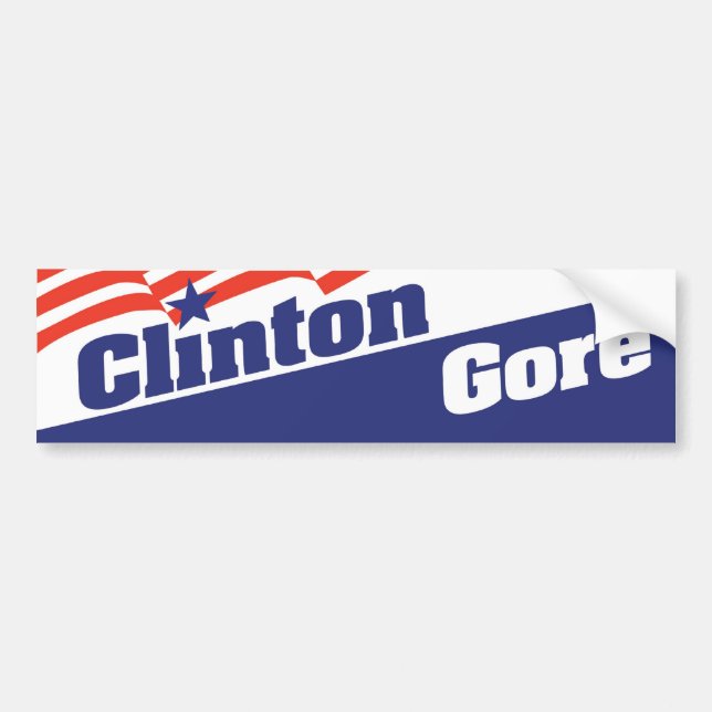 1992 Bill Clinton Al Gore Bumper Sticker (Front)