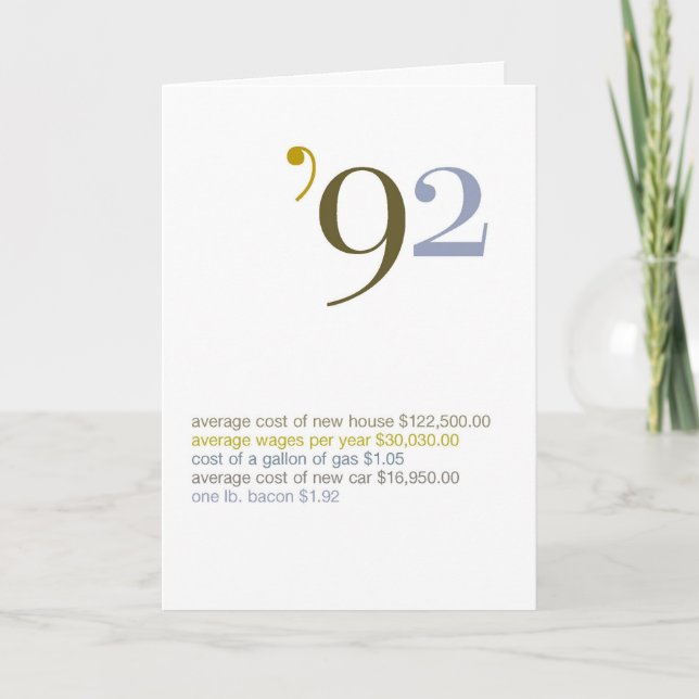 1992 Birthday Fun Facts Card (Front)